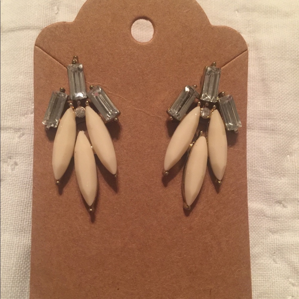 White Gem Earrings